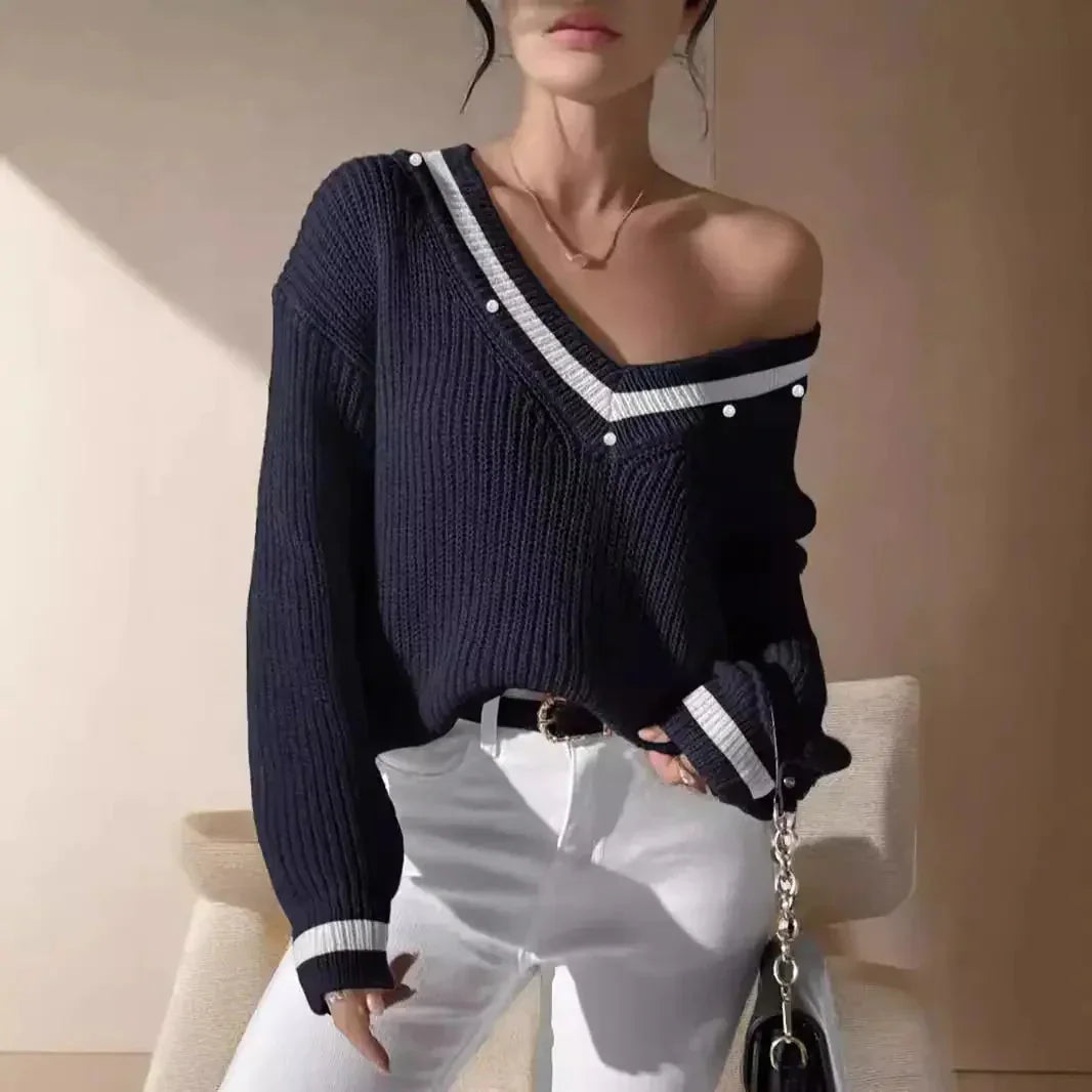 V-Neck Knitted Sweater Vest ZENDROP