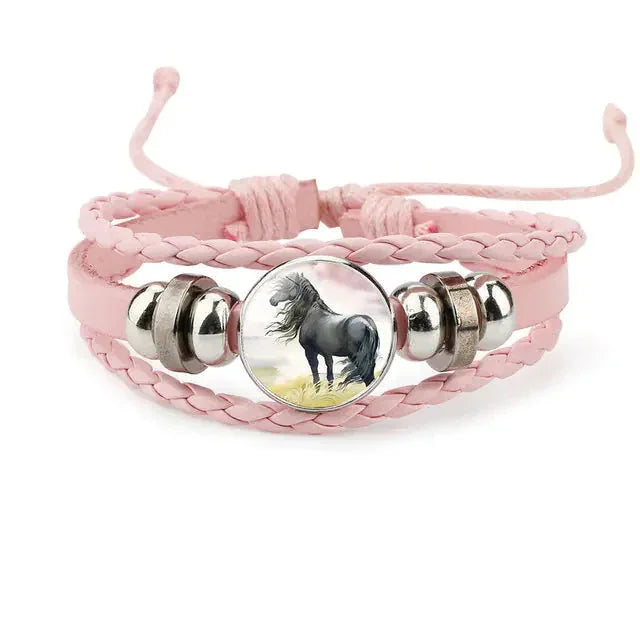 Handmade Multi-Color Leather Cartoon Horse Design ZENDROP