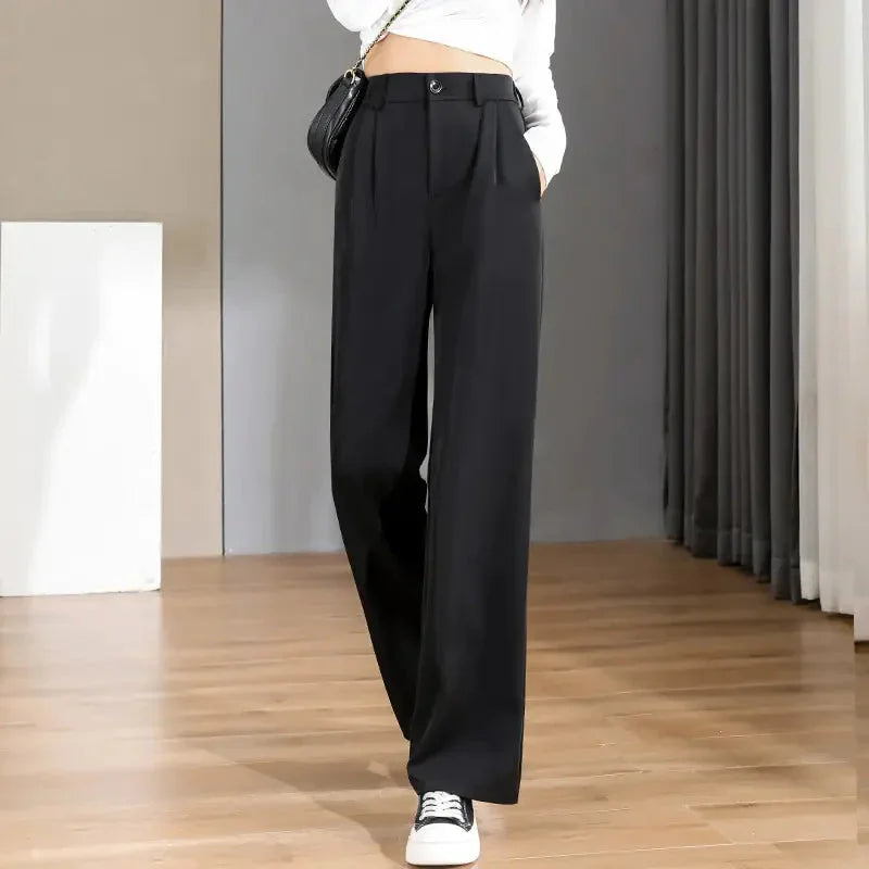 Women Chic Office Wear Straight Pants ZENDROP