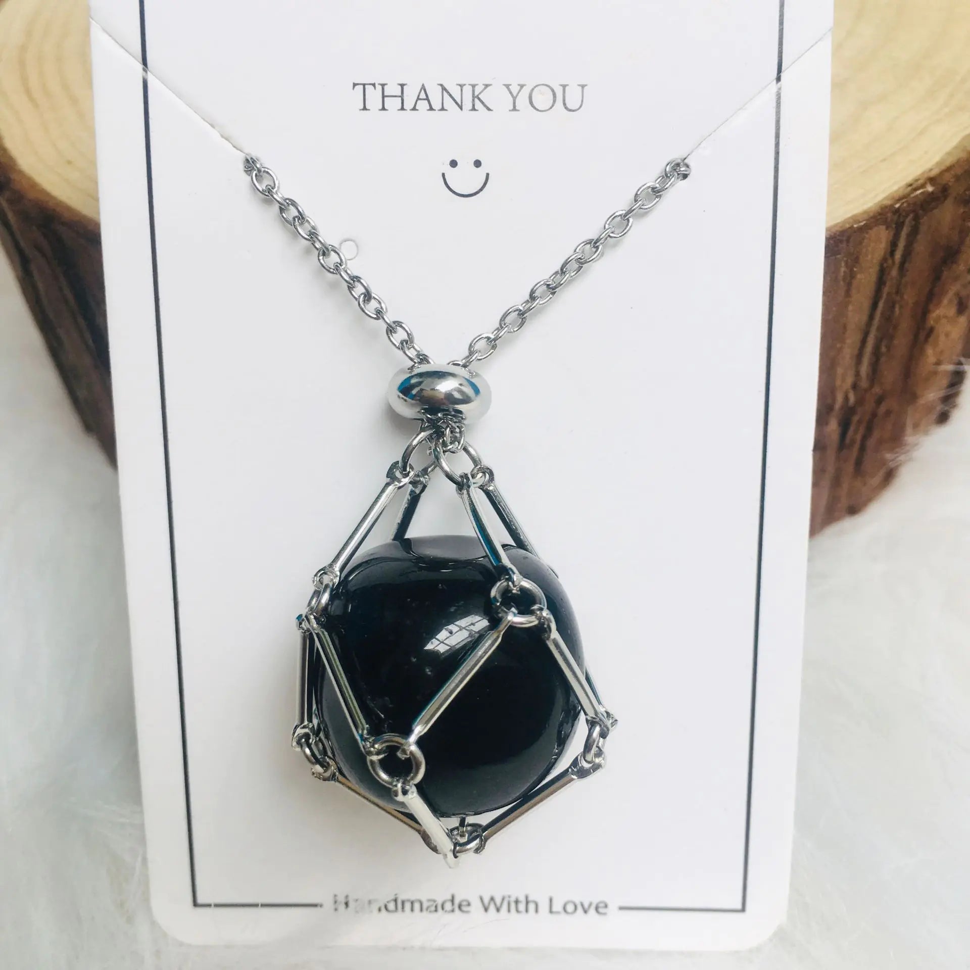 Crystal Raw Stone Pendant Necklace ZENDROP
