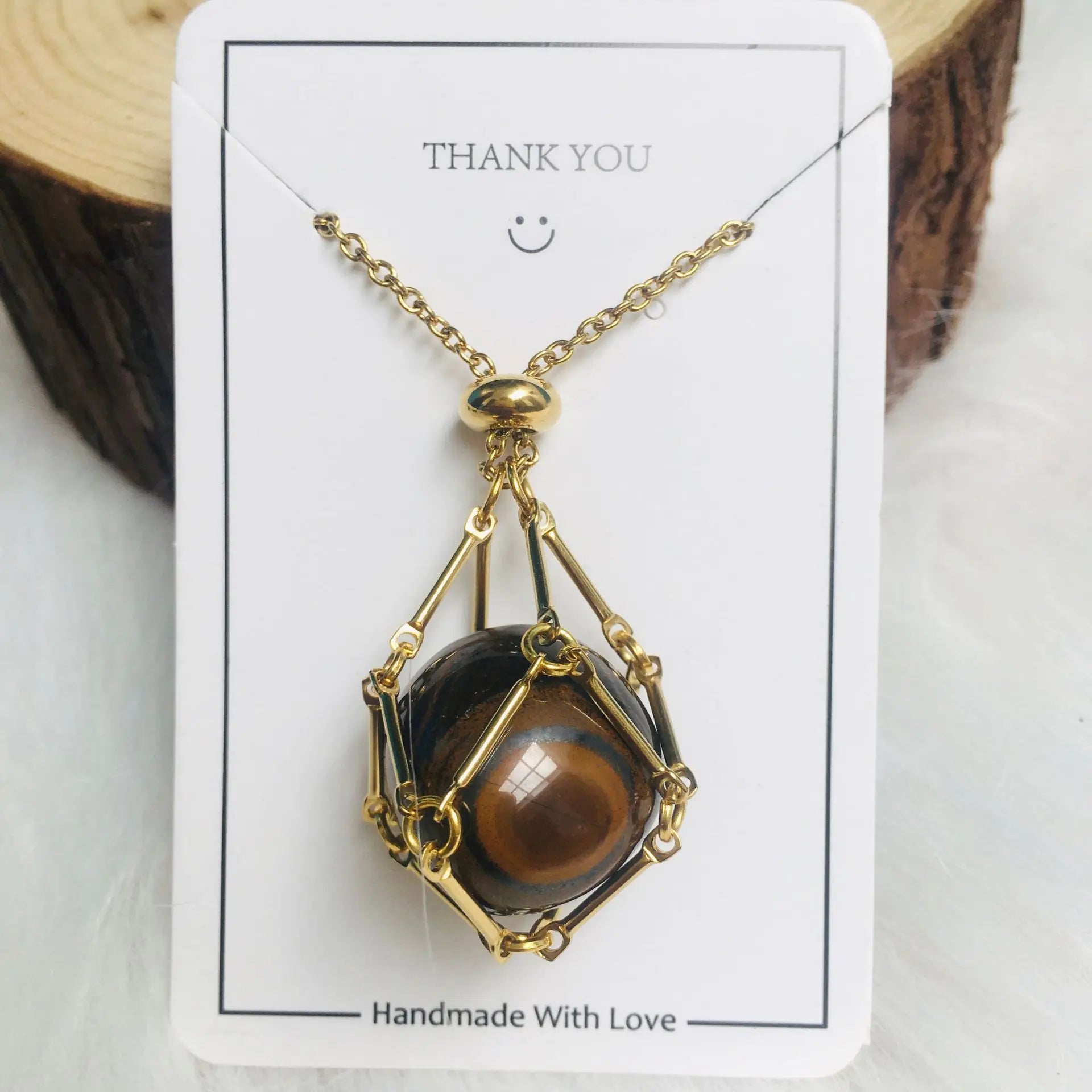 Crystal Raw Stone Pendant Necklace ZENDROP