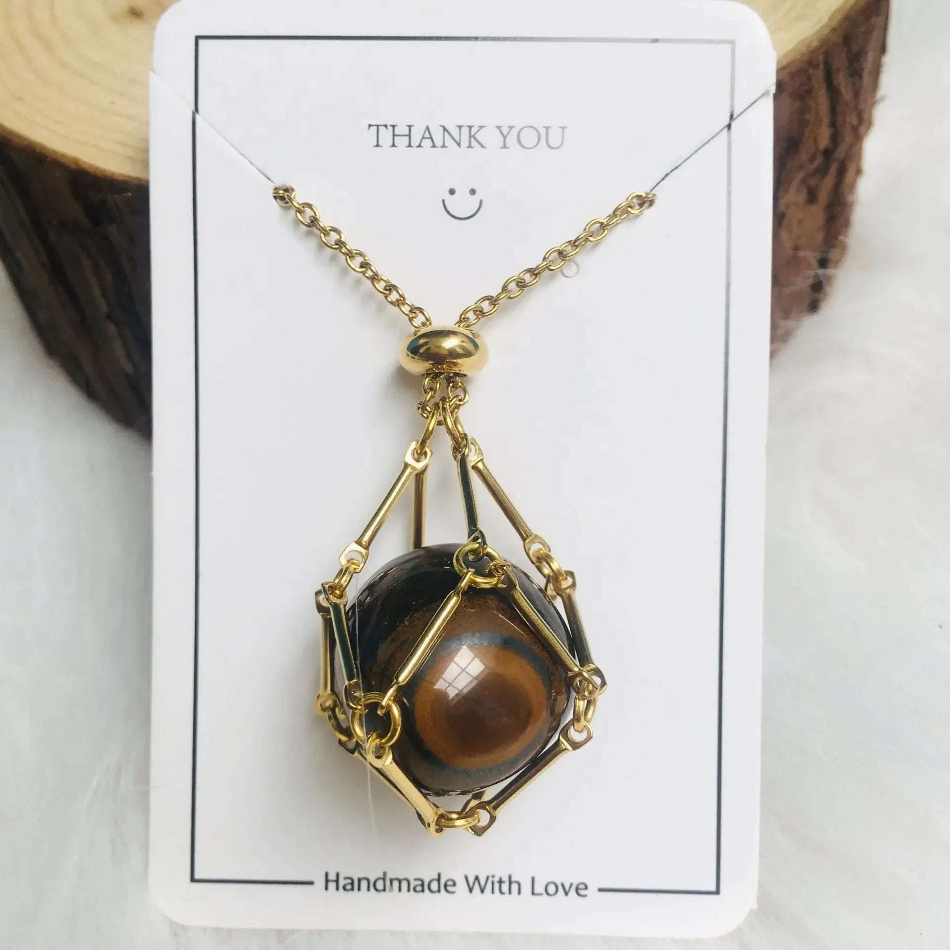 Crystal Raw Stone Pendant Necklace ZENDROP