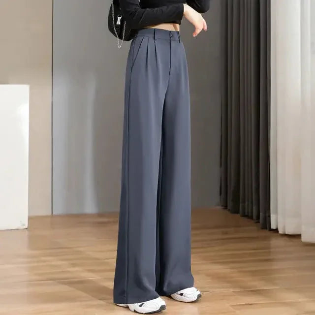 Women Chic Office Wear Straight Pants ZENDROP