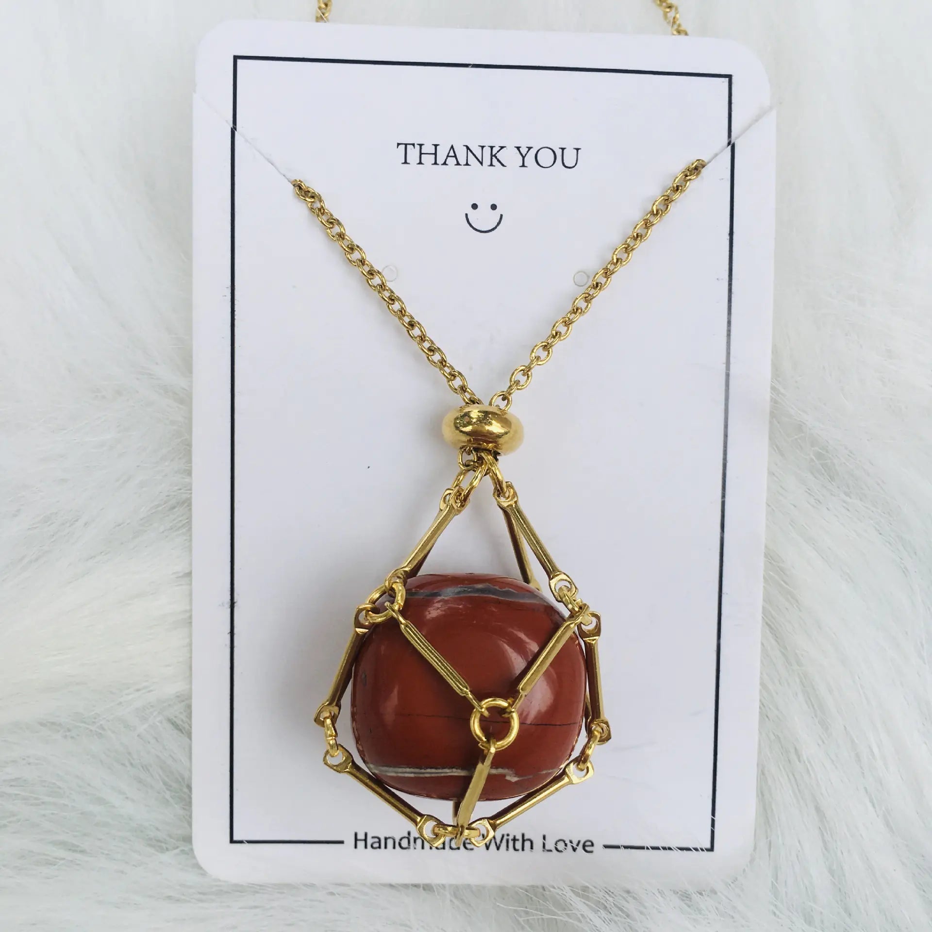 Crystal Raw Stone Pendant Necklace ZENDROP