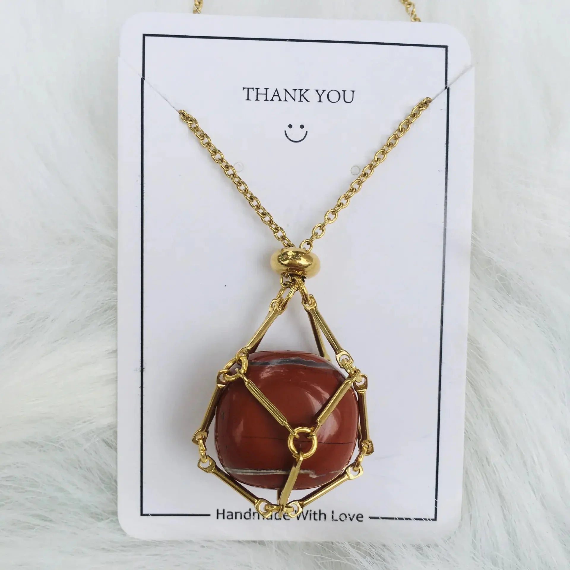 Crystal Raw Stone Pendant Necklace ZENDROP