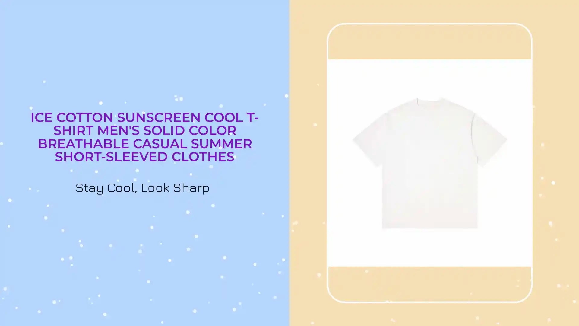 Ice cotton sunscreen cool t-shirt men's solid color breathable casual summer short-sleeved clothes by@Outfy