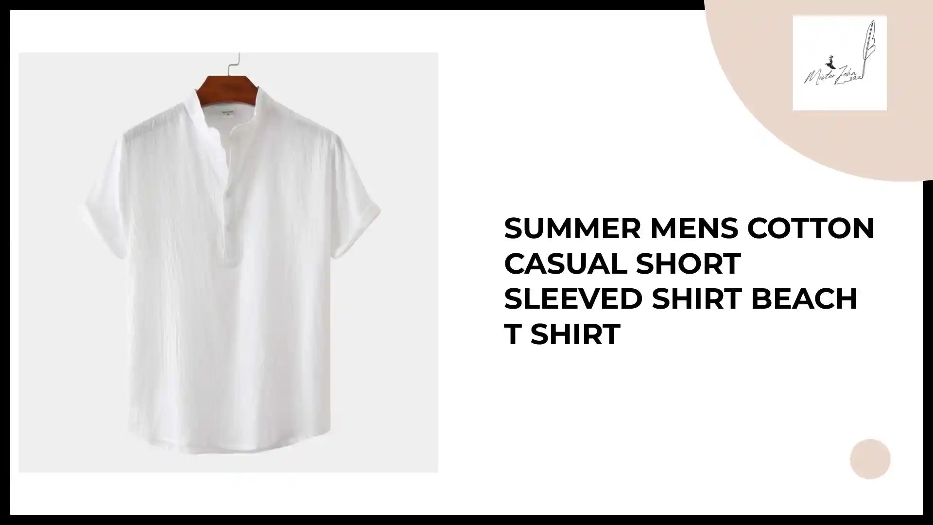 Summer Mens Cotton Casual Short Sleeved Shirt Beach T Shirt by@Outfy