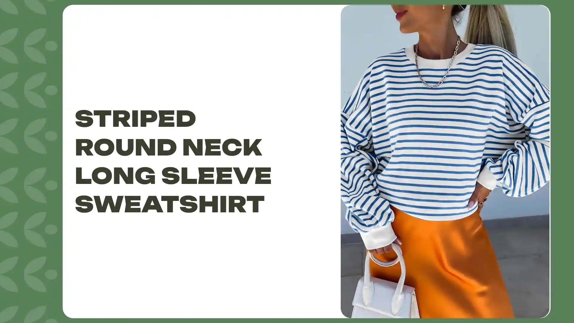 Striped Round Neck Long Sleeve Sweatshirt by@Outfy