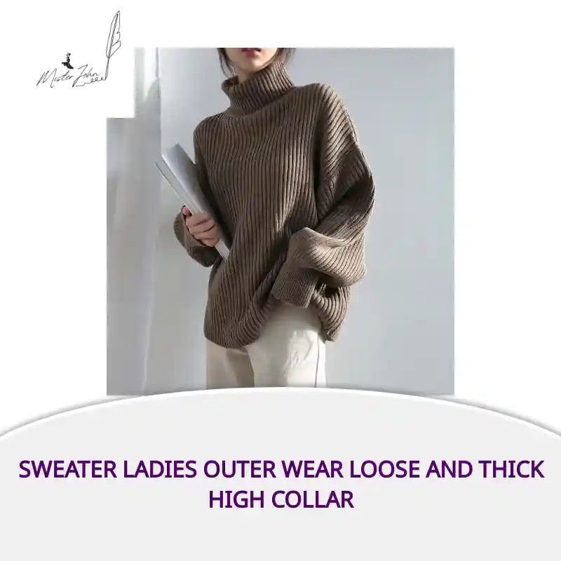 Sweater Ladies Outer Wear Loose And Thick High Collar by@Outfy