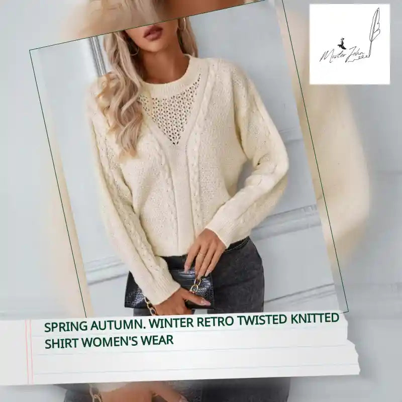 Spring Autumn. Winter Retro Twisted Knitted Shirt Women's Wear by@Outfy