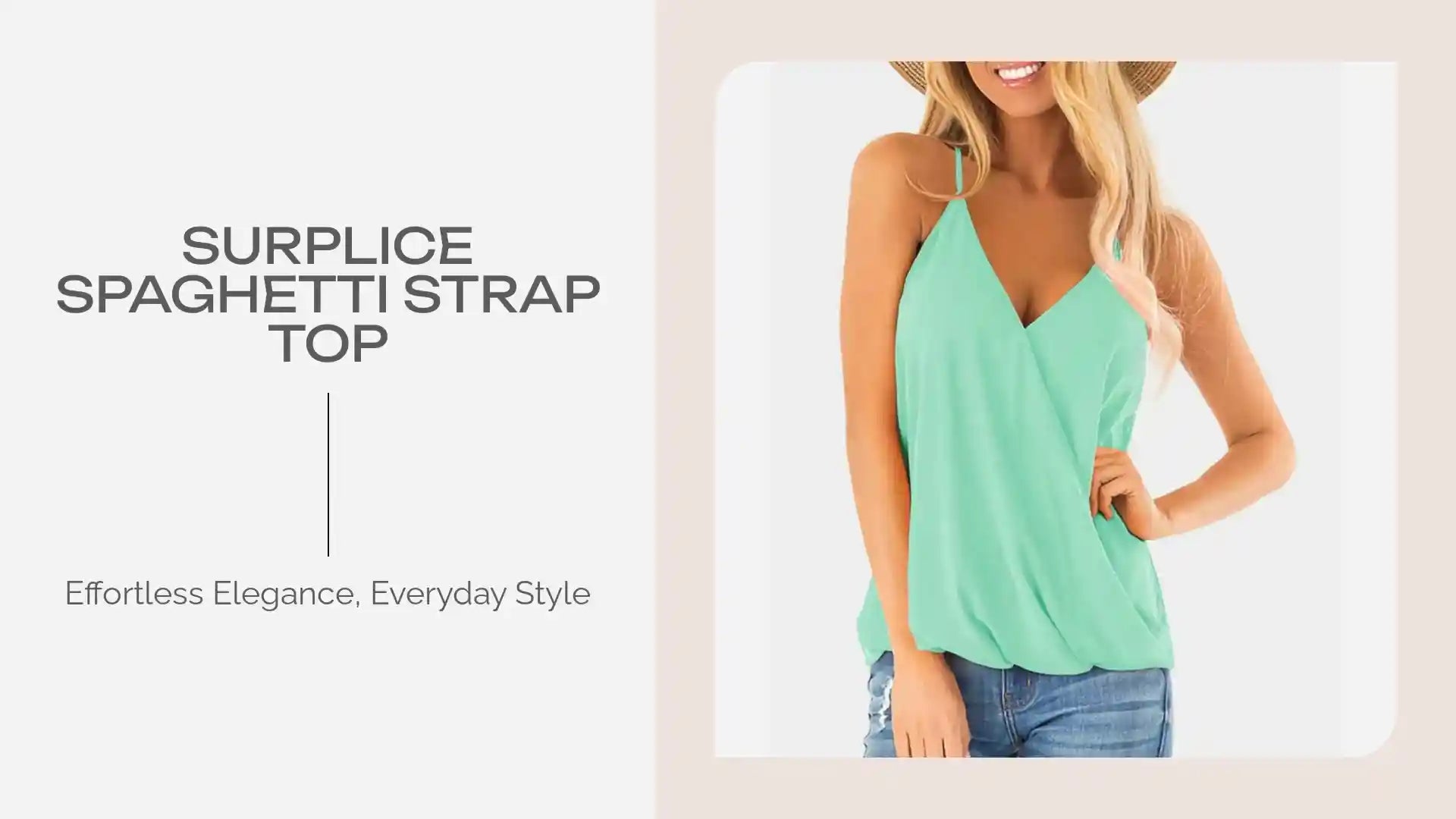 Surplice Spaghetti Strap Top by@Outfy
