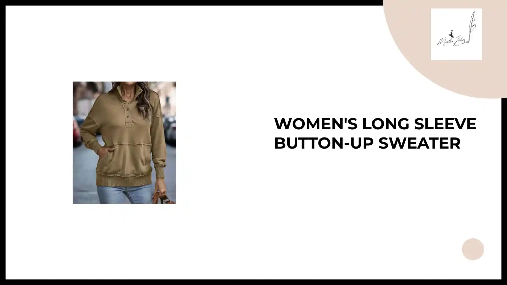 Women's Long Sleeve Button-Up Sweater by@Outfy