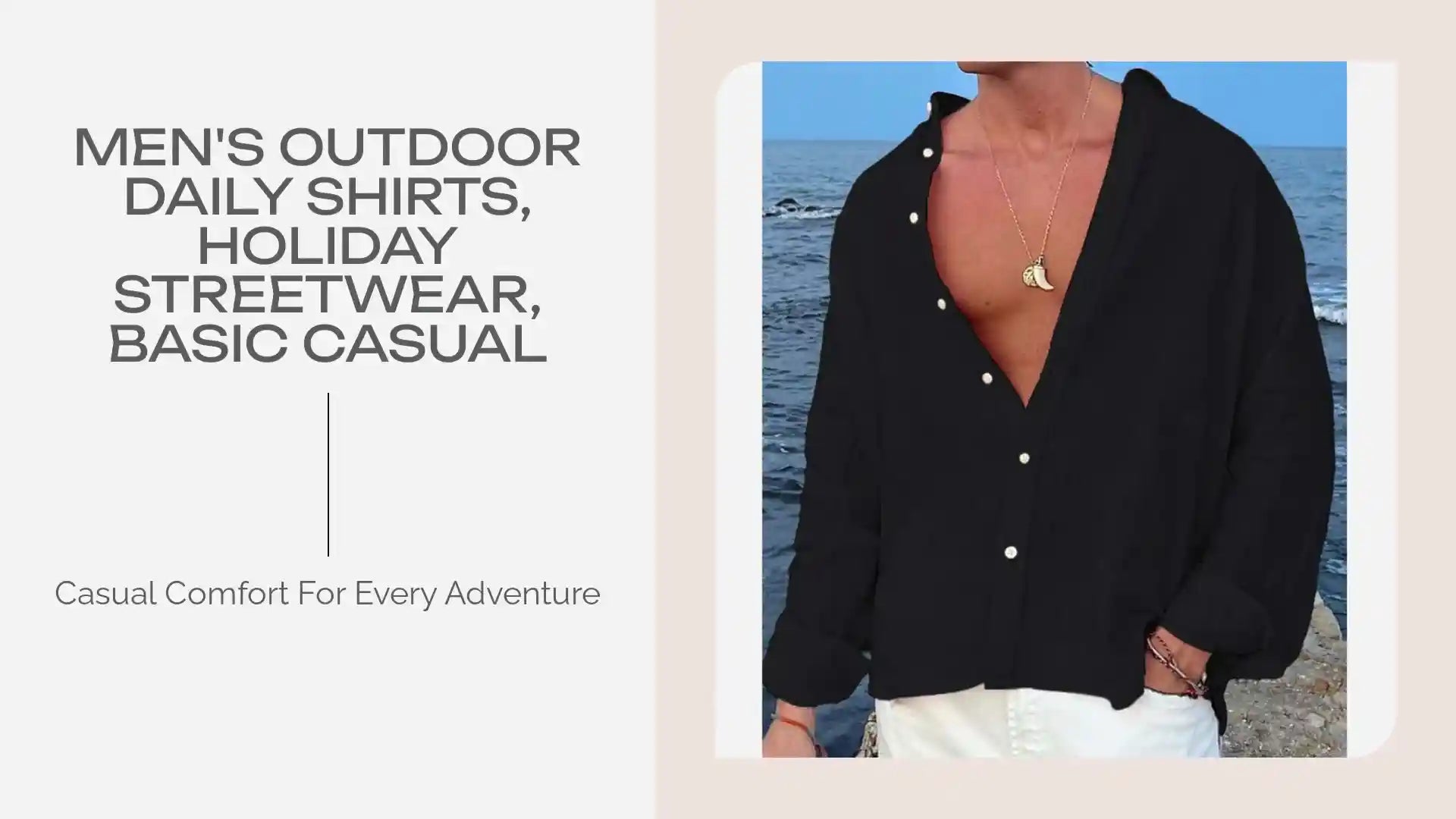 Men's Outdoor Daily Shirts, Holiday Streetwear, Basic Casual by@Outfy