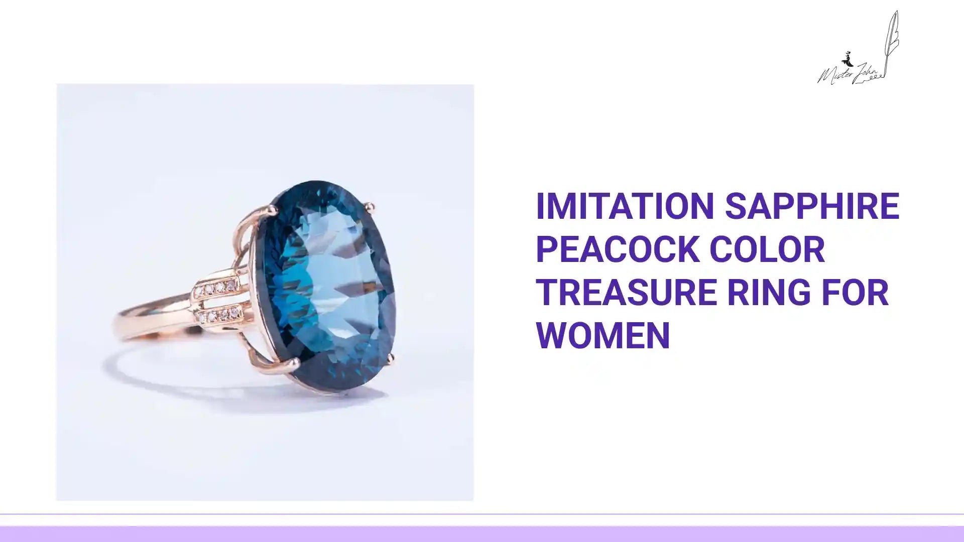 Imitation Sapphire Peacock Color Treasure Ring for Women by@Outfy