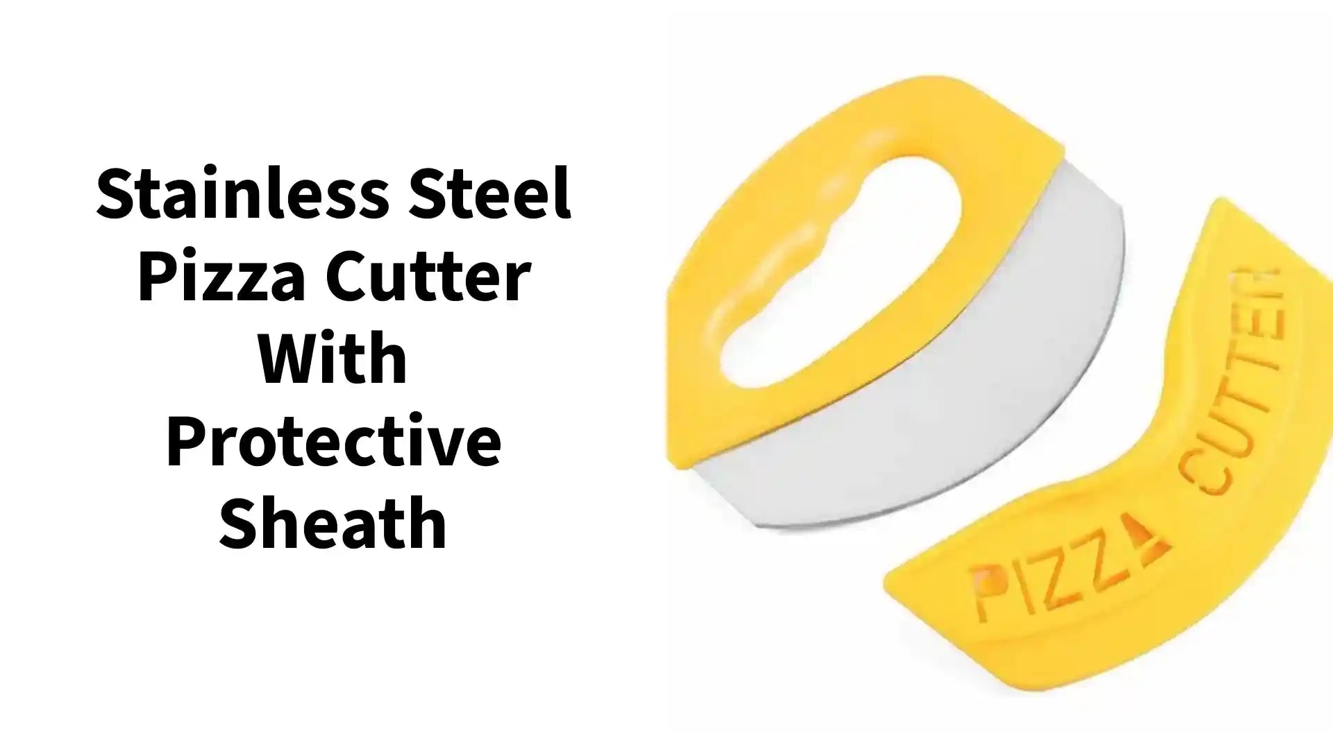 Stainless Steel Pizza Cutter with Protective Sheath by@Outfy