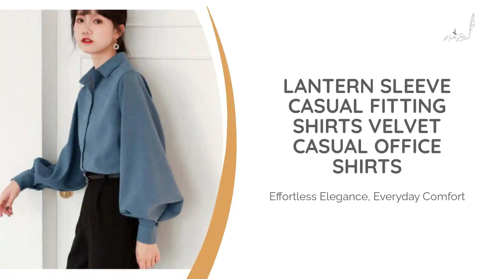 Lantern Sleeve casual fitting Shirts Velvet Casual Office Shirts by@Outfy