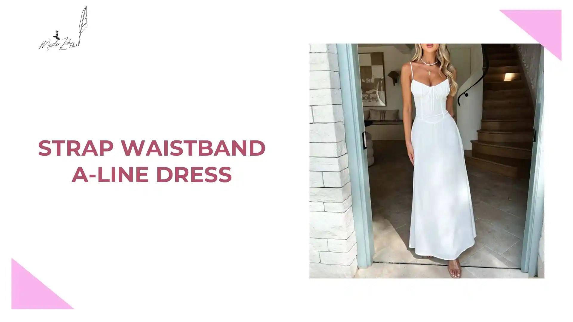 Strap waistband A-line dress by@Outfy