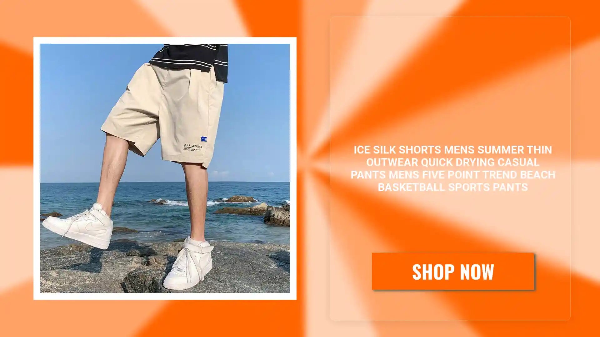 Ice Silk Shorts Mens Summer Thin Outwear Quick Drying Casual Pants Mens Five Point Trend Beach Basketball Sports Pants by@Outfy