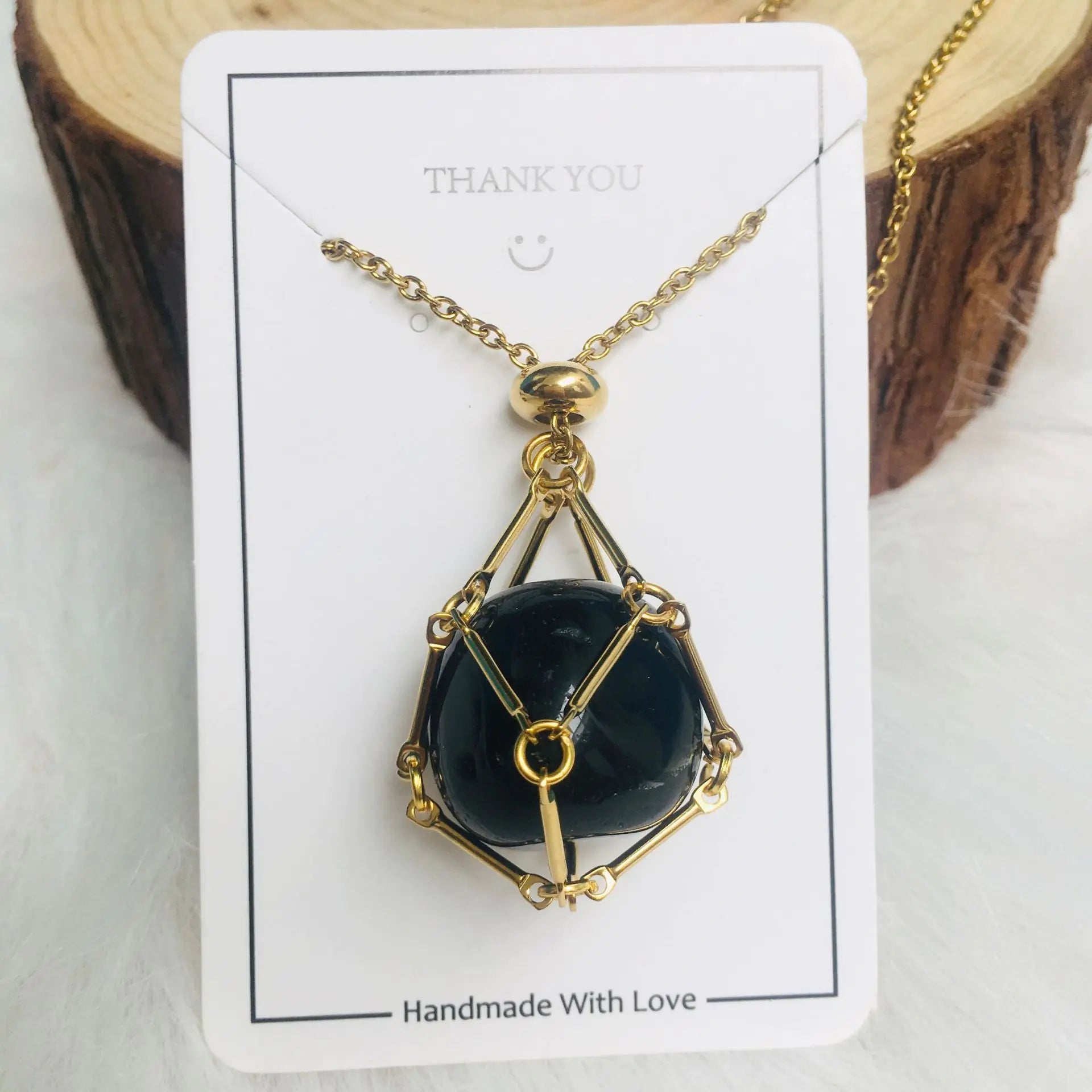 Crystal Raw Stone Pendant Necklace ZENDROP