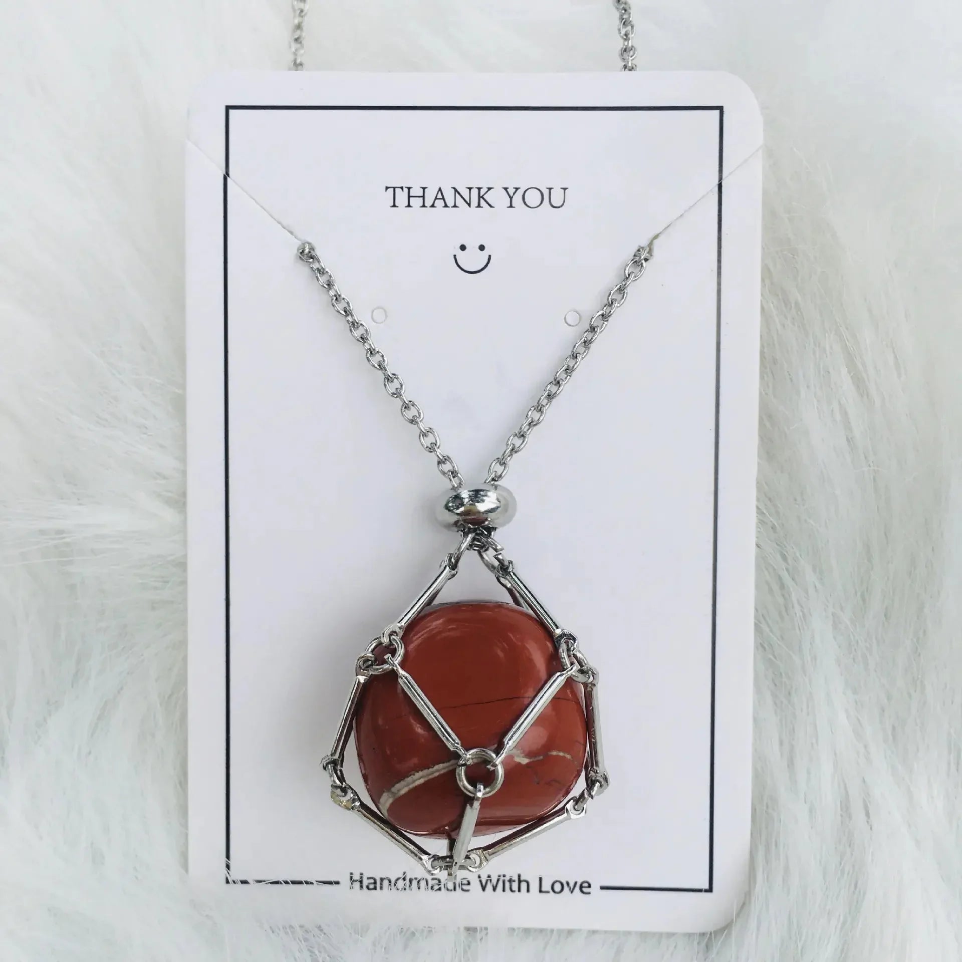 Crystal Raw Stone Pendant Necklace ZENDROP