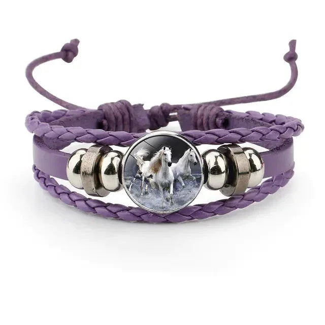 Handmade Multi-Color Leather Cartoon Horse Design ZENDROP