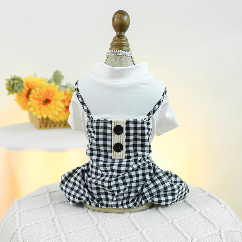 Fashion Personalized Pet Dog Plaid Overalls