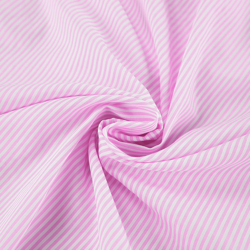 European and American style fashion versatile striped pink casual shirt top for women