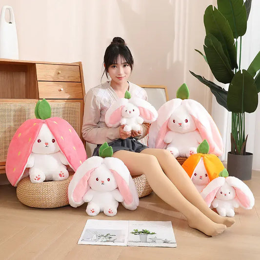 Cute Strawberry Radish Bunny Plush Toy Doll - 