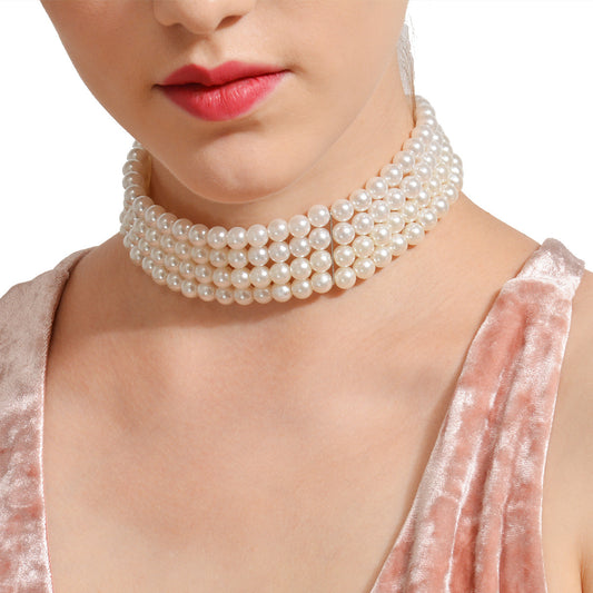 Popular Necklaces Handmade Multi layer Pearl Necklaces Neck Accessories Female Choker