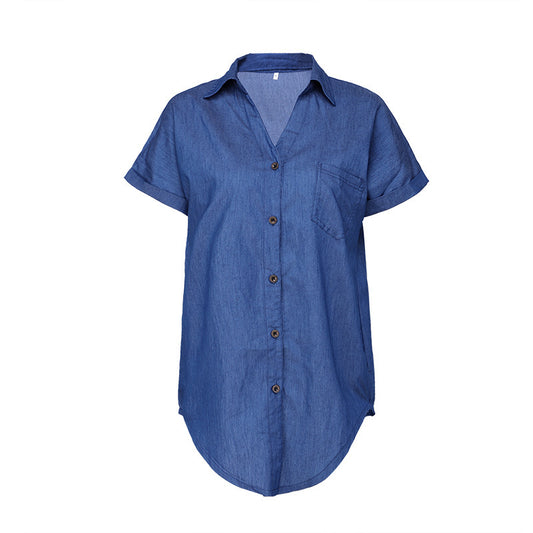 Button irregular T-shirt Fashion Shirt