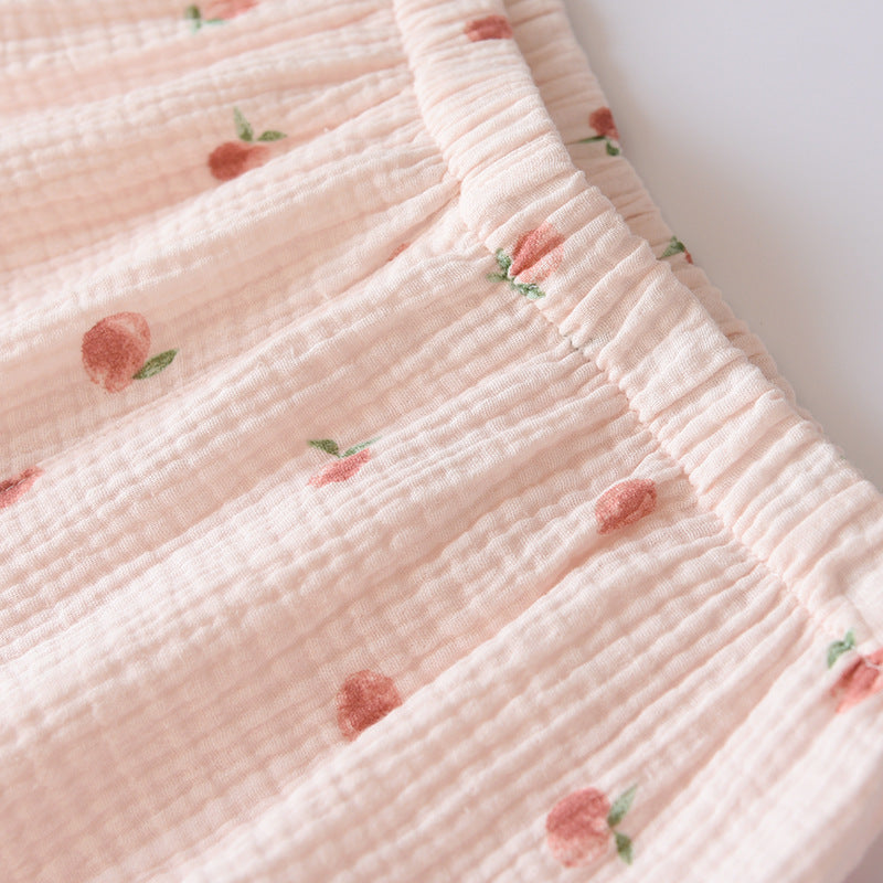 Pure Cotton Gauze Pajamas Ladies Short-sleeved Thin Home Wear
