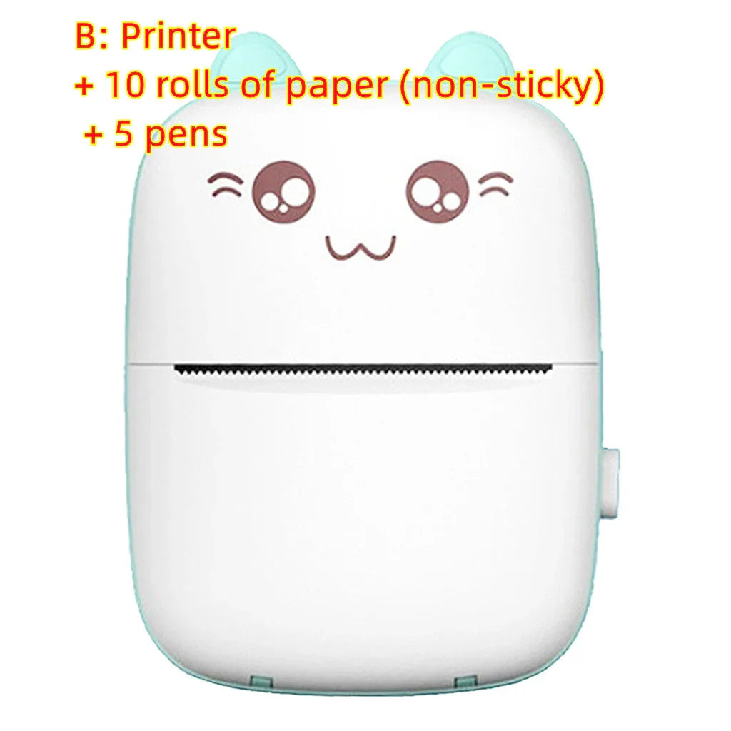 Mini Printer Portable Mini Bluetooth WiFi New Wrong Printer Mobile Phone Photo Title Note Hot Print Pocket Student Error Label Printer - Johns Direct