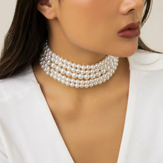 Popular Necklaces Handmade Multi layer Pearl Necklaces Neck Accessories Female Choker