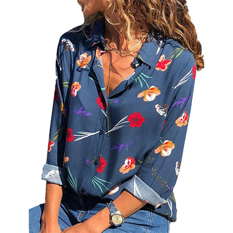 Women's Long Sleeve Chiffon Turtleneck Blouse