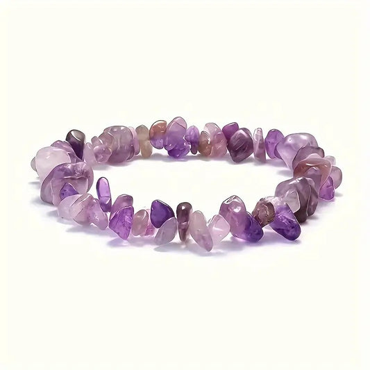 Natural Stone Amethyst Crystal Bud Irregular Rough Stone Necklace