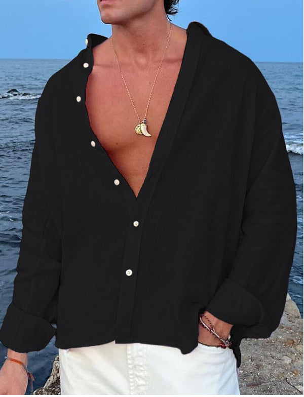 Men's Outdoor Daily Shirts, Holiday Streetwear, Basic Casual