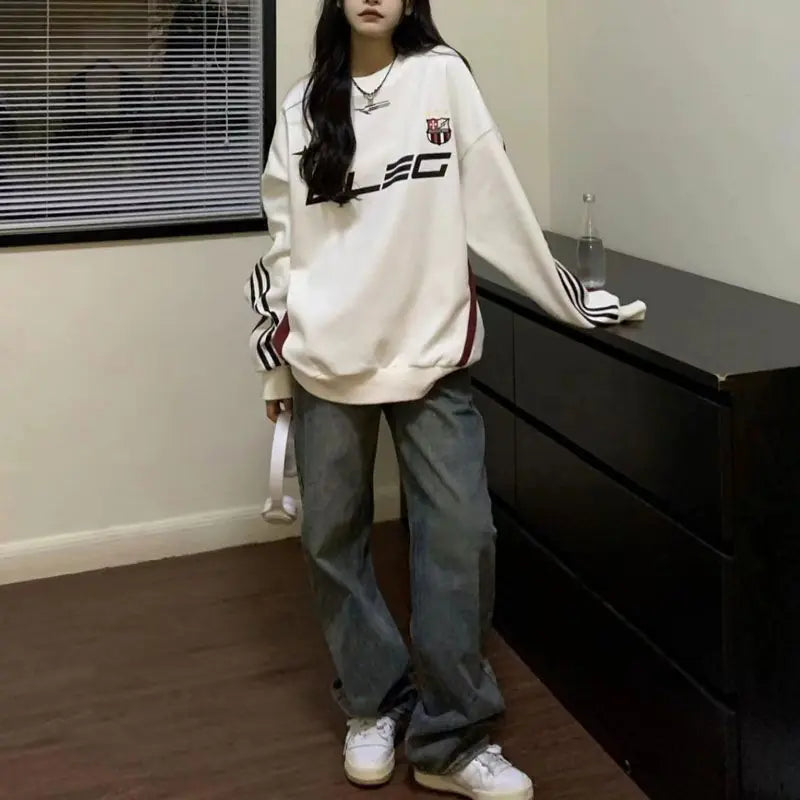 Retro Lady Hoodie for Street Racing Enthusiasts
