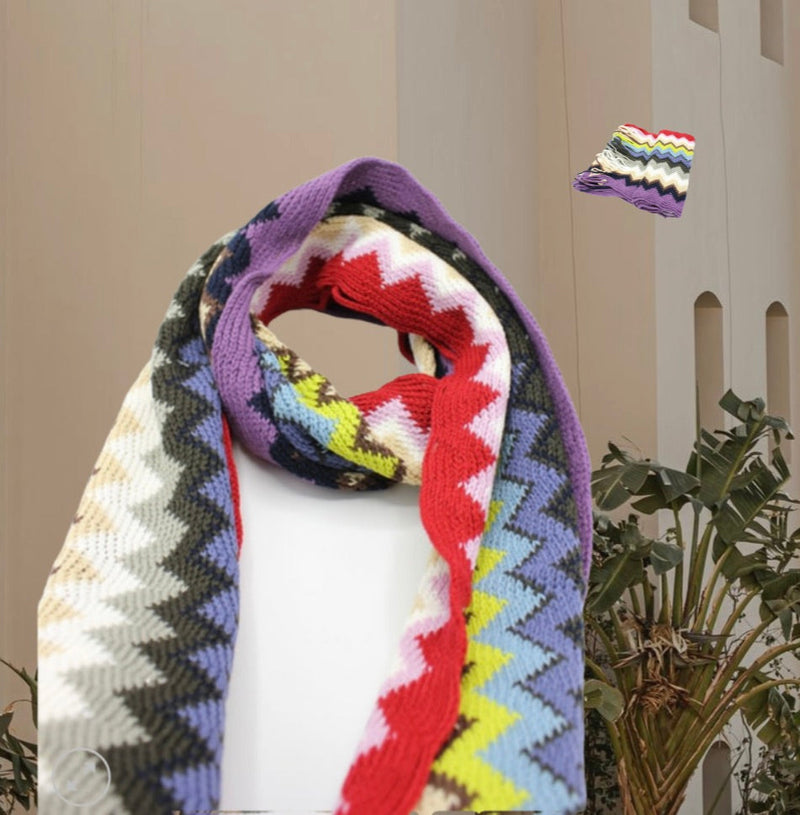 Stunning Multi coloured curvy stripes Unisex Scarves