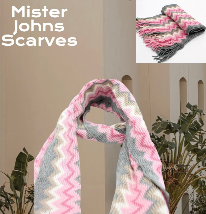 Stunning Multi coloured curvy stripes Unisex Scarves