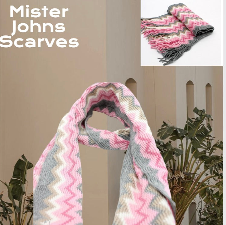 Stunning Multi coloured curvy stripes Unisex Scarves