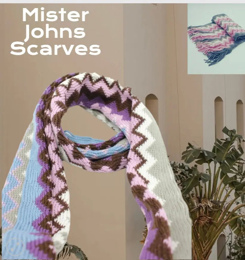 Stunning Multi coloured curvy stripes Unisex Scarves