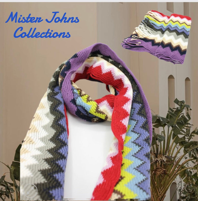 Stunning Multi coloured curvy stripes Unisex Scarves