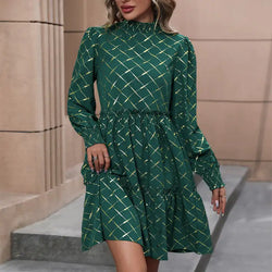 Diamond Long Sleeve Dress for Women Fashion Wear