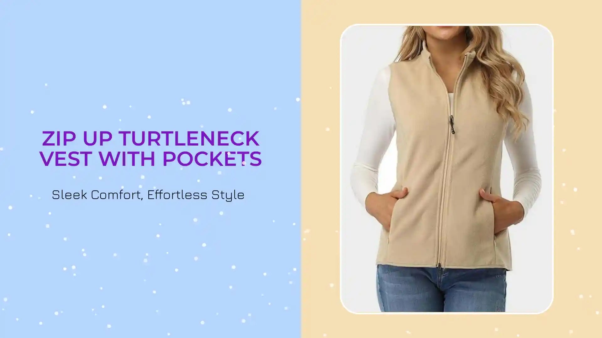 Zip Up Turtleneck Vest with Pockets by@Outfy