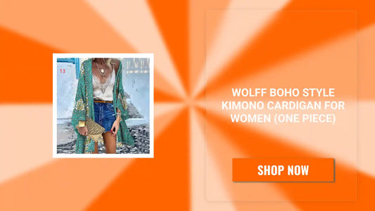 WOLFF Boho Style Kimono Cardigan for Women (One Piece) by@Outfy