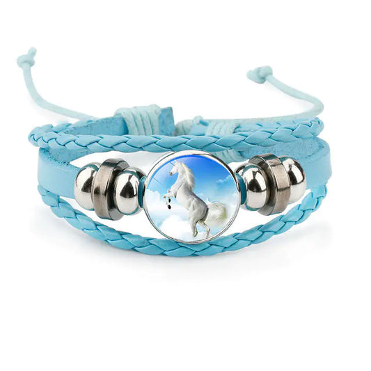 Handmade Multi-Color Leather Cartoon Horse Design